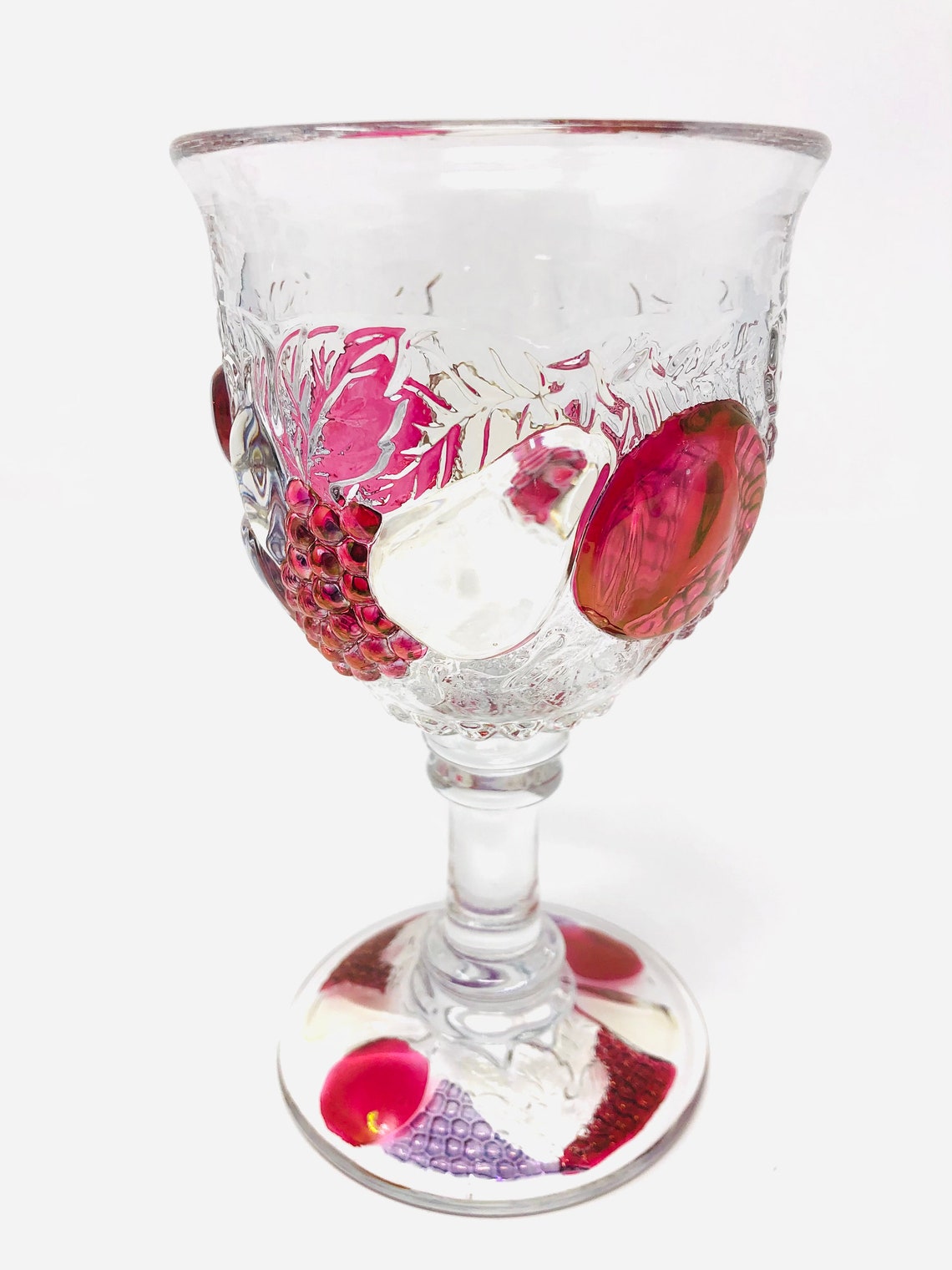 Vintage Depression Glass Della Robbia Goblets Set of 5 Etsy