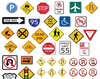 Road Sign Clipart Traffic Signs Svg Bundle Traffic Signs Road Sign SVG, Speed Limit, One way, Traffic lights, printable Vectors PNG PDF Jpg