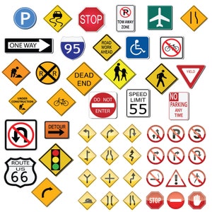 Verkeersbord clipart verkeersborden SVG bundel verkeersborden verkeersbord SVG, snelheidslimiet, enkele reis, verkeerslichten, afdrukbare vectoren PNG PDF Jpg
