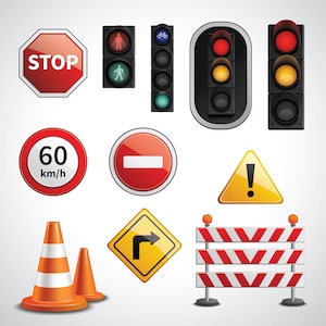 Road Sign Clipart Traffic Signs Svg Bundle Traffic Signs Road Sign SVG, Speed Limit, One way, Traffic lights, printable Vectors Ai SVG Jpg