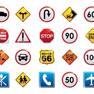 Verkeersbord Clipart Verkeersborden Svg Bundel Verkeersborden Verkeersbord SVG, Snelheidslimiet, Enkele reis, Verkeerslichten, afdrukbare vectoren PNG PDF Jpg