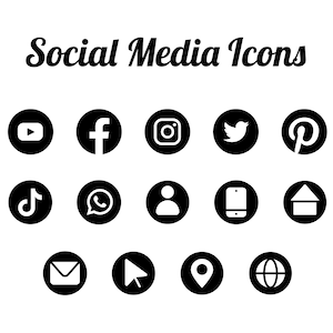 Social Media Icons: Printable Vector Clipart (JPG, PNG, Ai)