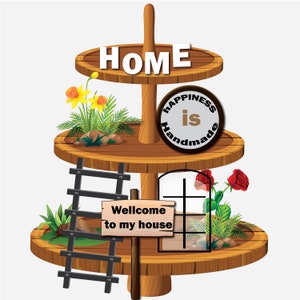 Home gelaagde lade gelaagde lade SVG gelaagde lade wand decor, Home Tier lade, gelaagde lade vuller, huis teken Tier lade clipart instant download