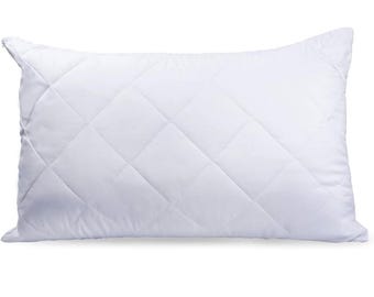 Zipped Quilted Pillow Protectors, Hypoallergenic Ultra Soft & Breathable, 50 x 75cm - White