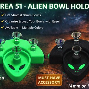 Area 51 Alien Bowl Holder – Retro UFO Display Stand, 14mm