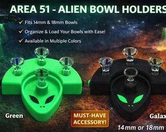Area 51 Alien Bowl Holder – Retro UFO Display Stand, 14mm