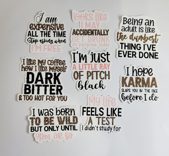 sarcastic gifts, sarcastic stickers, sarcastic stationery, funny stickers, sassy stickers, pun stickers