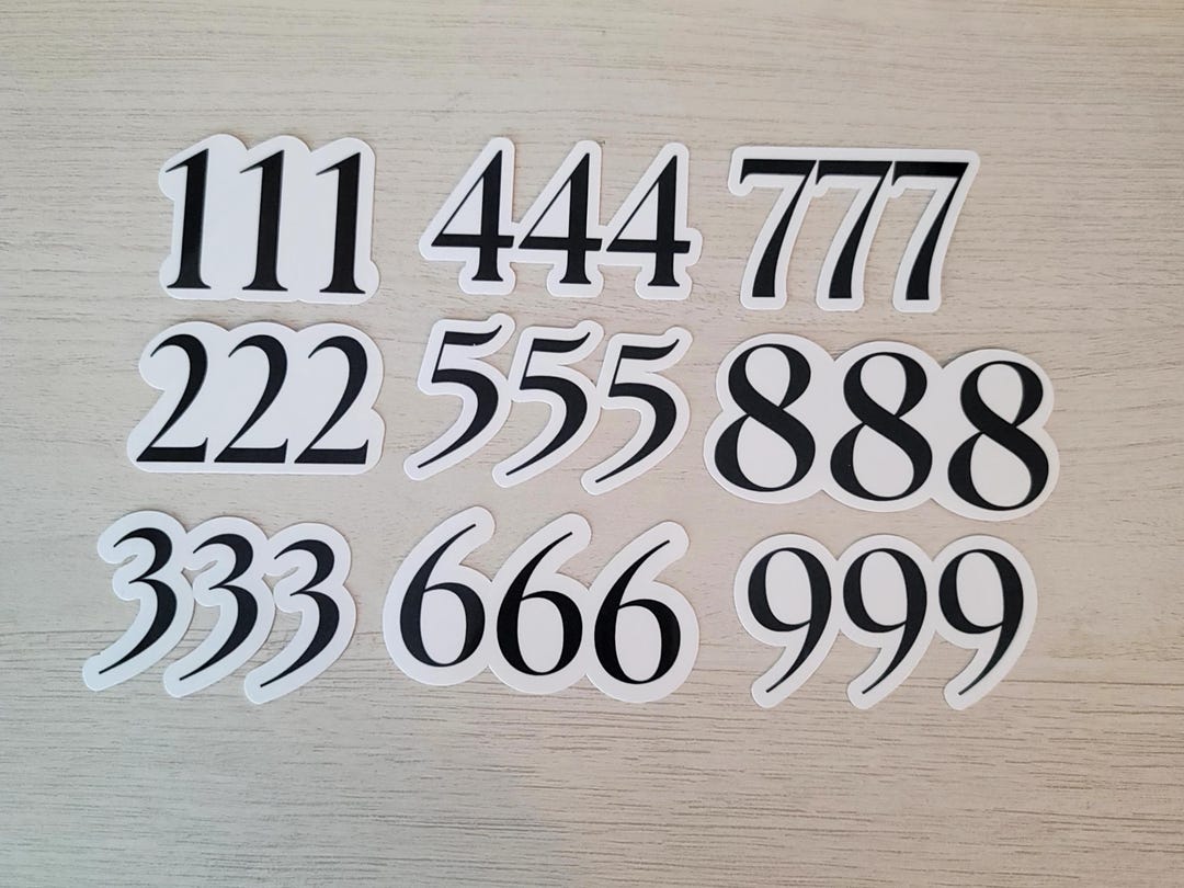 Angel Numbers Sticker Set: Black and White Numerology, Spiritual ...