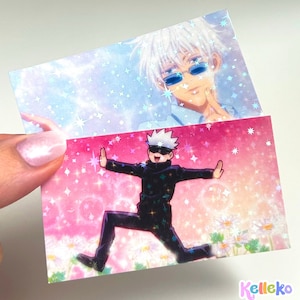 Gojo Funny Stickers HOLOGRAPHIC Set - Anime meme, JJK, Sorcerer, Satoru, Jujutsu