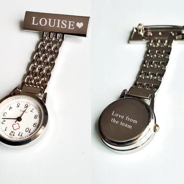 Personalised Engraved Nurse Watch -Silver