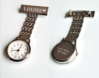 Personalisierte gravierte Krankenschwester Uhr -Silber