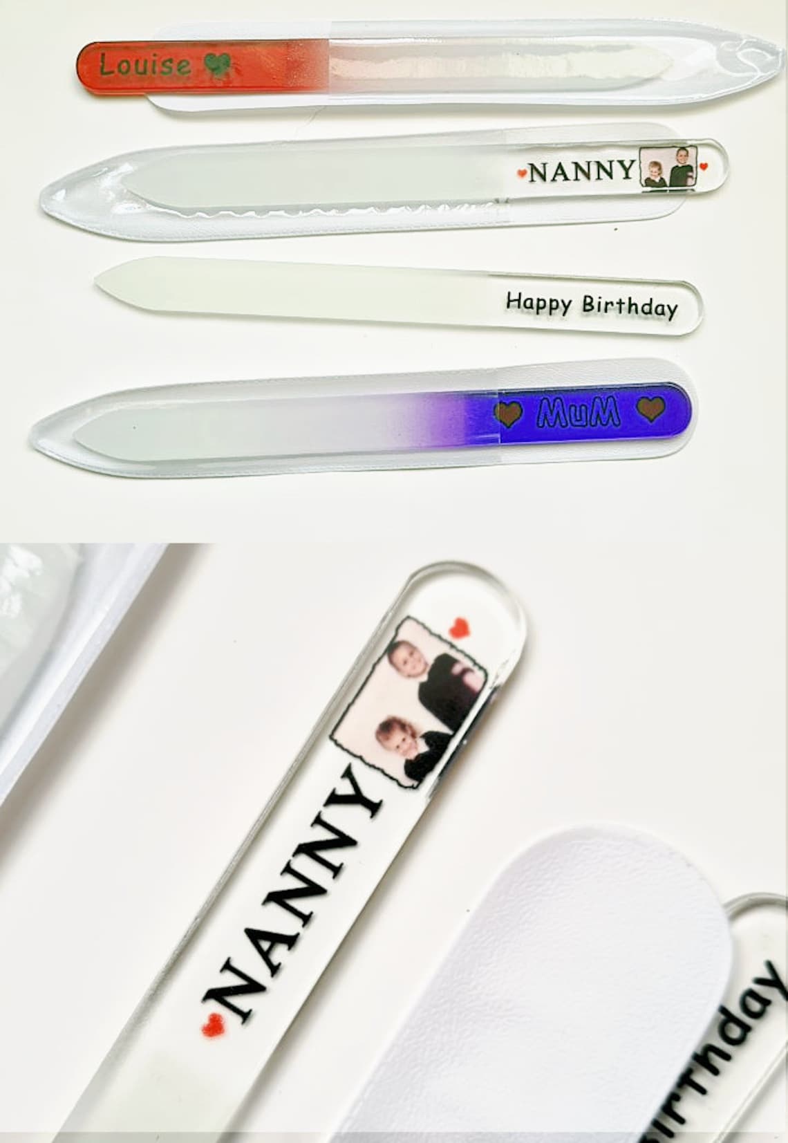 Personalised nail file Text Photos Logo printed with Etsy
