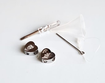 Engraved Cremation ashes urn heart Pandora/ Slider MEMORIAL charm - FREE KIT