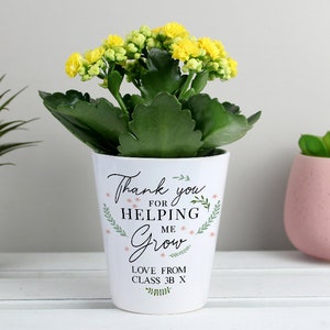 Personalised Thank You For Helping Me Grow Plant Pot