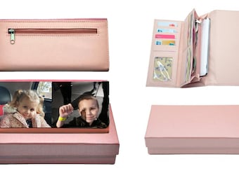 Purse Personalised With Your Own Photograph - in Pink with Pink Gift Box