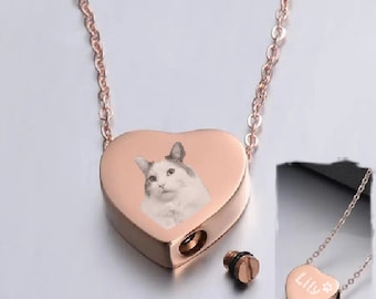 Engraved Pet Ashes Heart Urn Necklace – Custom Memorial Charm