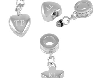 Engraved Cremation ashes urn Pandora/ Slider MEMORIAL charm - Includes kit