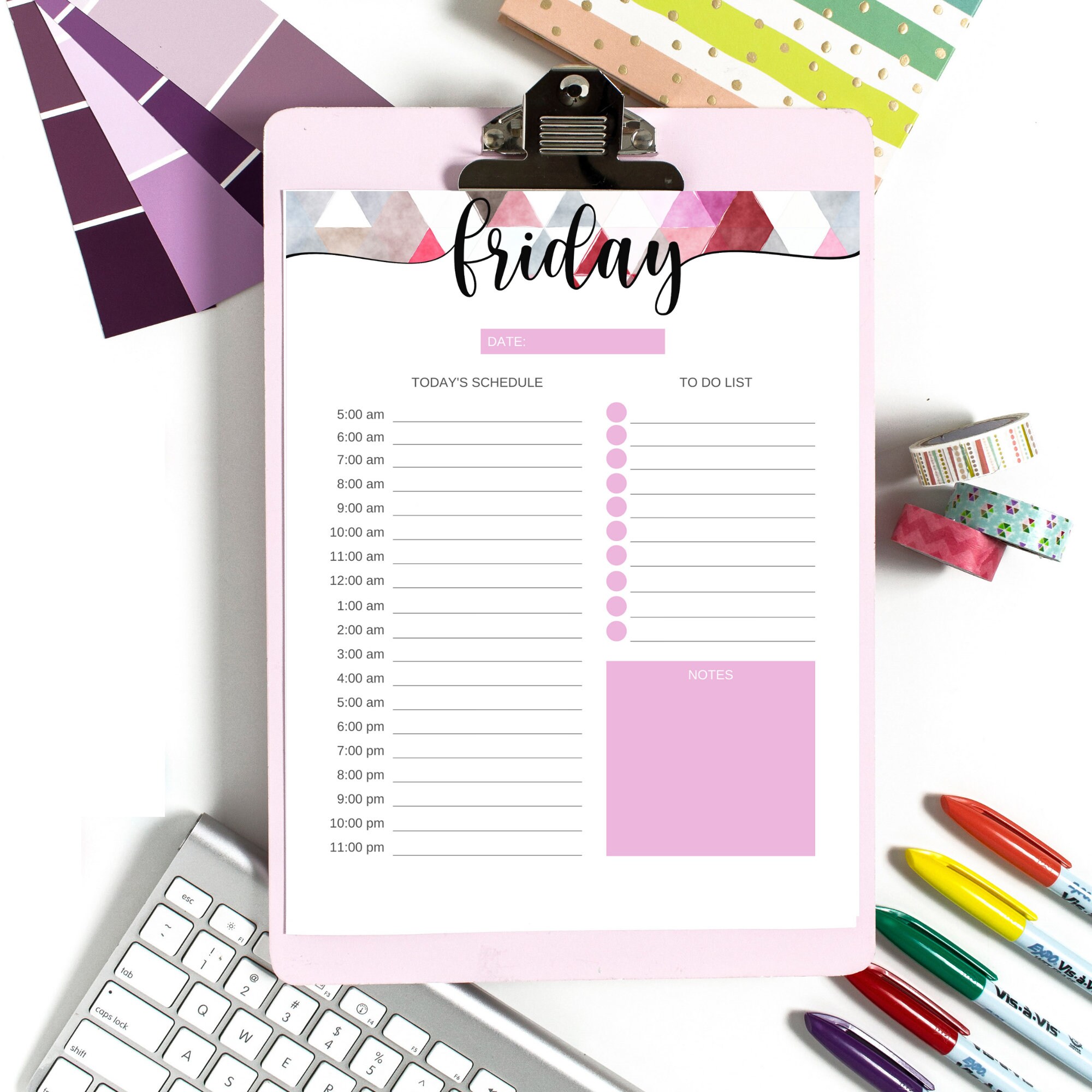 PRINTABLE Weekly Calendar Undated Weekly Calendar Daily - Etsy