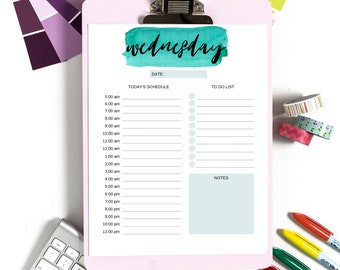 PRINTABLE weekly calendar, undated weekly calendar, daily planner calendar