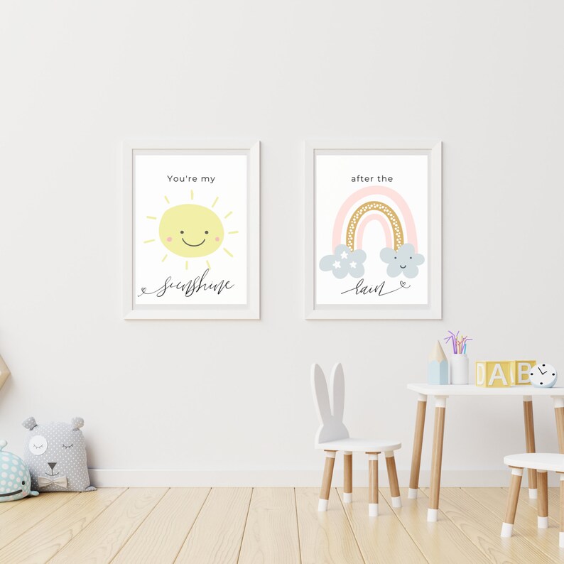 PRINTABLE Nursery Wall Art Sunshine After the Rain Wall Art Etsy