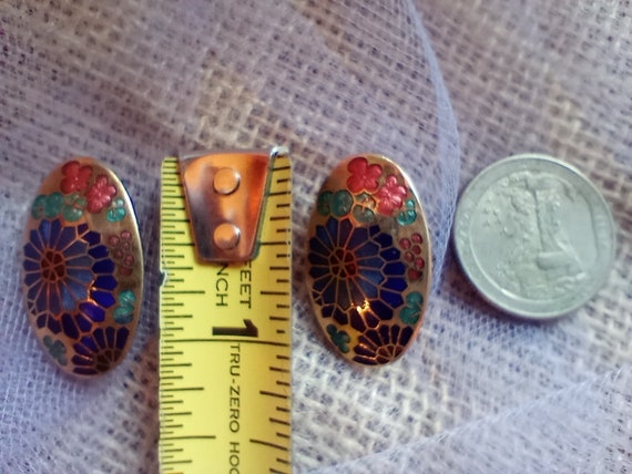 Cloisonné Clip-on Earrings - image 3