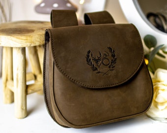 Belt bag bum bag leather handmade men women hunting gifts for hunters