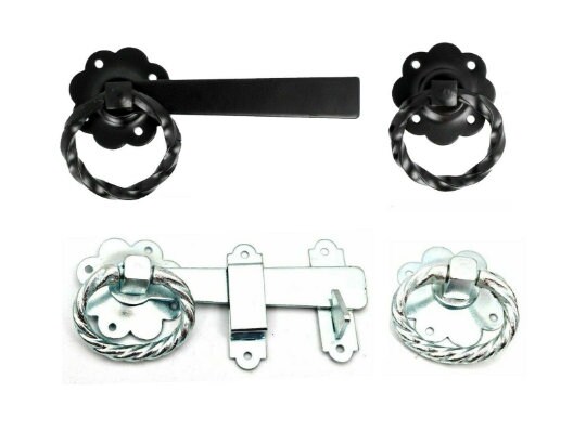 33295 From The Anvil Black Cottage Latch - RH - Ring Gate Latches