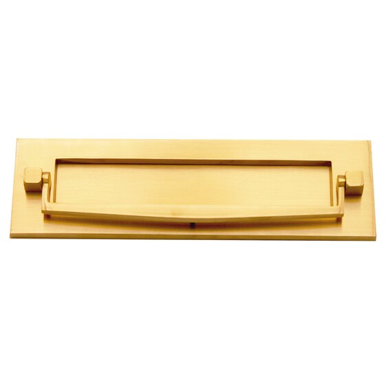 thumbnail image 2 of Victorian Solid Brass Letter Plate – Polished Finish, Heavy Sprung, Front Door Postal Cover By Infinity Decor 2 of 3