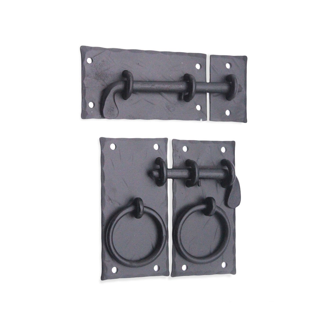 Square Rope Back Plate Hand Forged Iron Square Back Plate Cabinet Cupboard Door Latch Pull ...