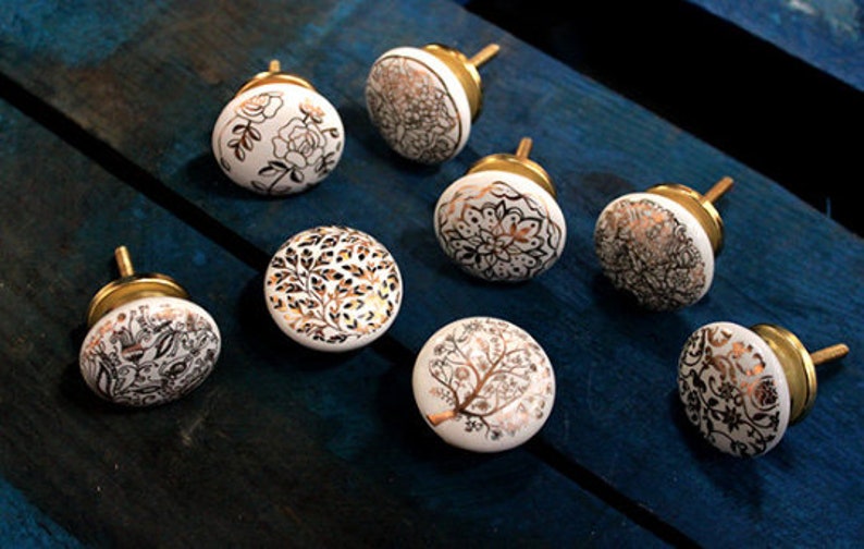 Vintage Style Antique Ceramic Knobs Drawer Cupboard Cabinet - Etsy