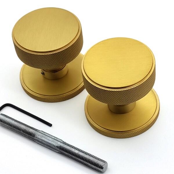 Knurled Brass Knob Etsy