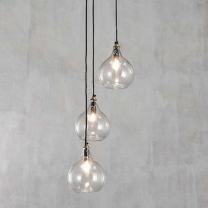 Vintage Style Clear Cluster Glass Pendant Light living Room, Bedroom Lighting | Hanging Lights | Contemporary Ceiling Lights