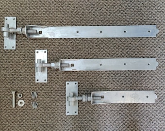14" STRAIGHT BAND and HOOK T Hinges Heavy Duty Stable Gate GALVANISED 