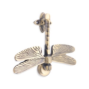 Vintage Antique reproduction Dragonfly Doorknocker - Solid Brass w/ Verdigris Finish Vintage Antique reproduction Dragonfly Doorknocker - Solid Brass w/ Verdigris Finish