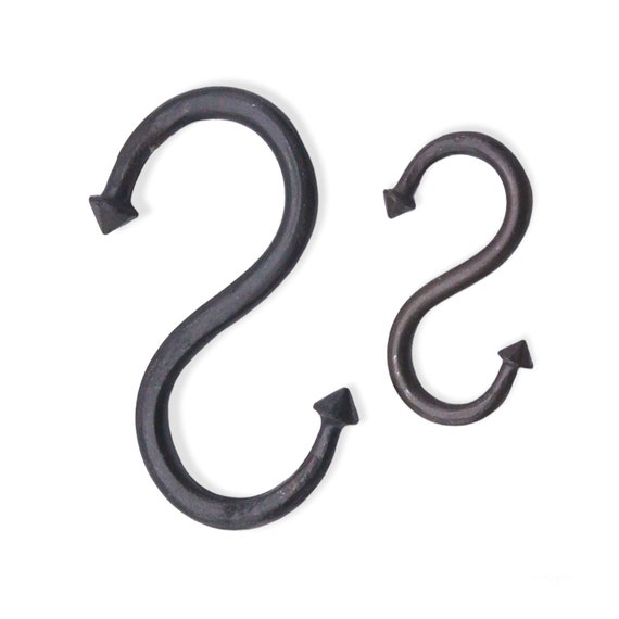 Hand-forged Iron Antique S Shaped Hooks Hanging Hooks Hangers for Bathroom,  Bedroom, Office and Kitchen large & Small 