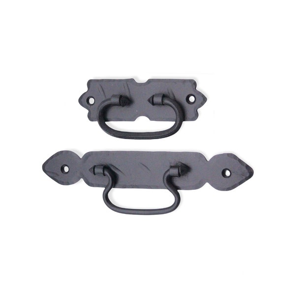 Handmade Wrought Iron Ring Pull Knob - Black Rustic Cabinet Handle For Drawers, Cupboards, Doors