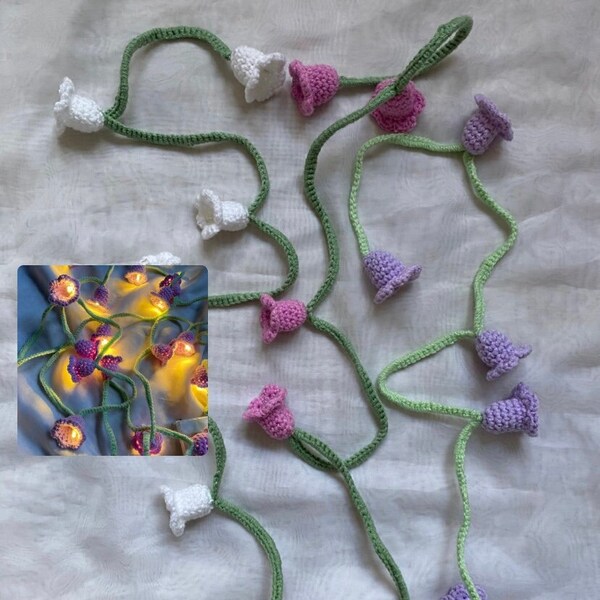 Crocheted Flower Fairy Lights Etsy