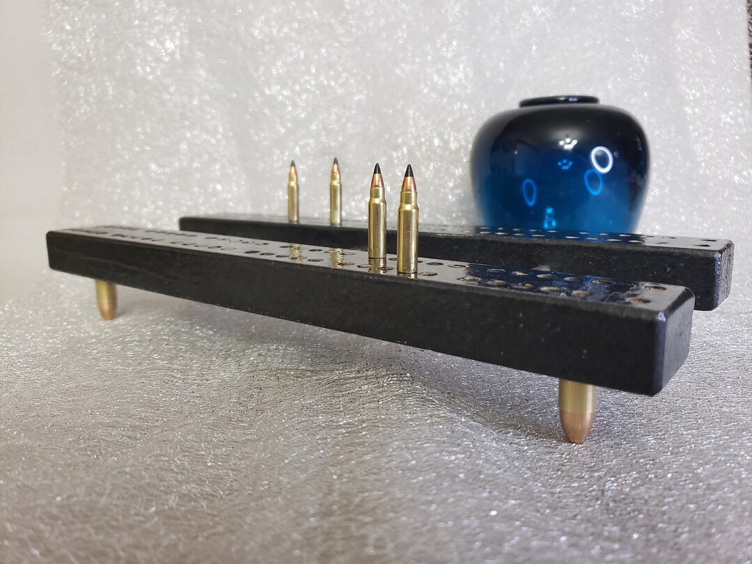 Unique Industrial Style Looking Cribbage Board With 17 Cal Bullet Pegs