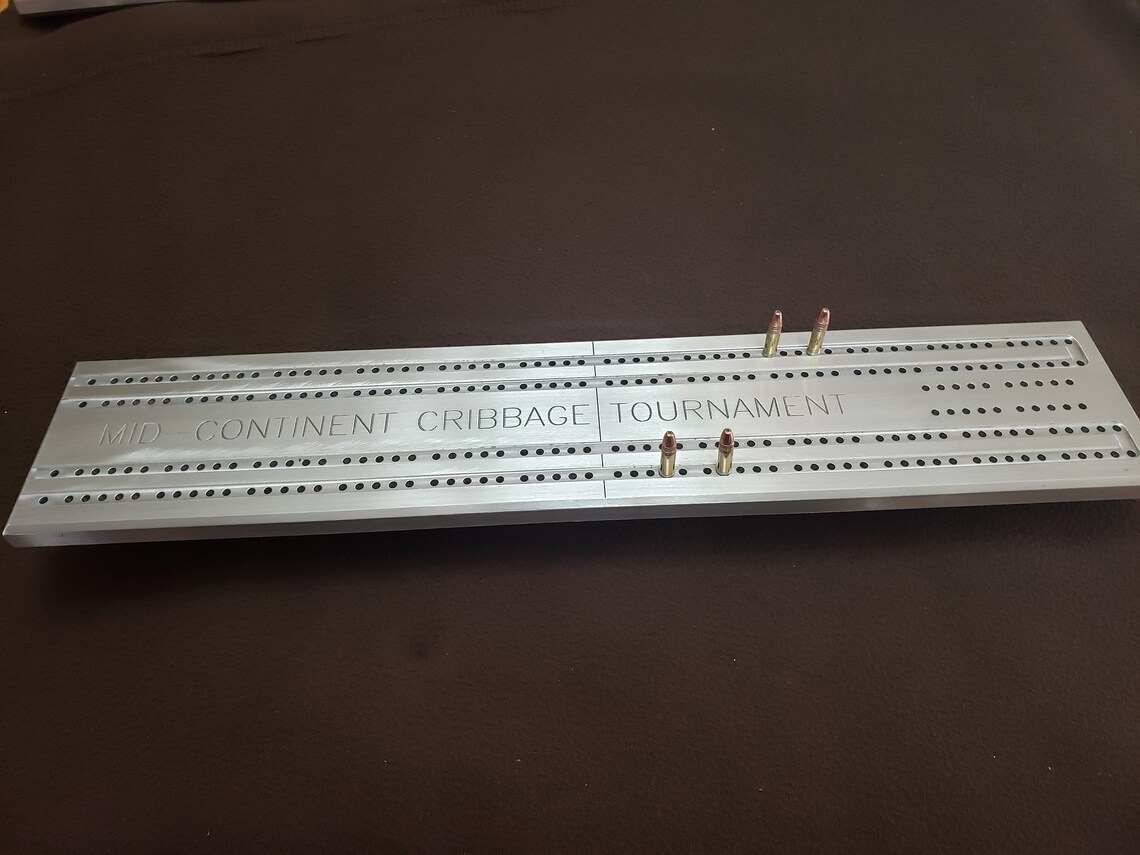 Aluminum Cribbage Board With 22 Caliber Bullet Pegs Included Etsy