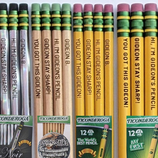 Personalized Engraved Pencils - Ticonderoga #2 - My First - EnviroStiks - School Supplies - Teacher gift - Student Gift - Wedding Favors