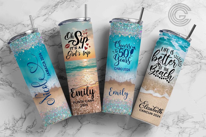 Personalized Cruise Vacation Name Tumbler Cup Customized Drinking Cups Graduation Birthday Gift Girls Trip Vacation Bachelorette Party Favor image 1