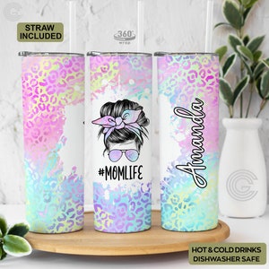 Personalized Mom Tumbler For Mother's Day - Custom Cheetah Print To Go Cup Gift For Mom - Leopard Print Travel Mug - Mama Mothers Day Gift