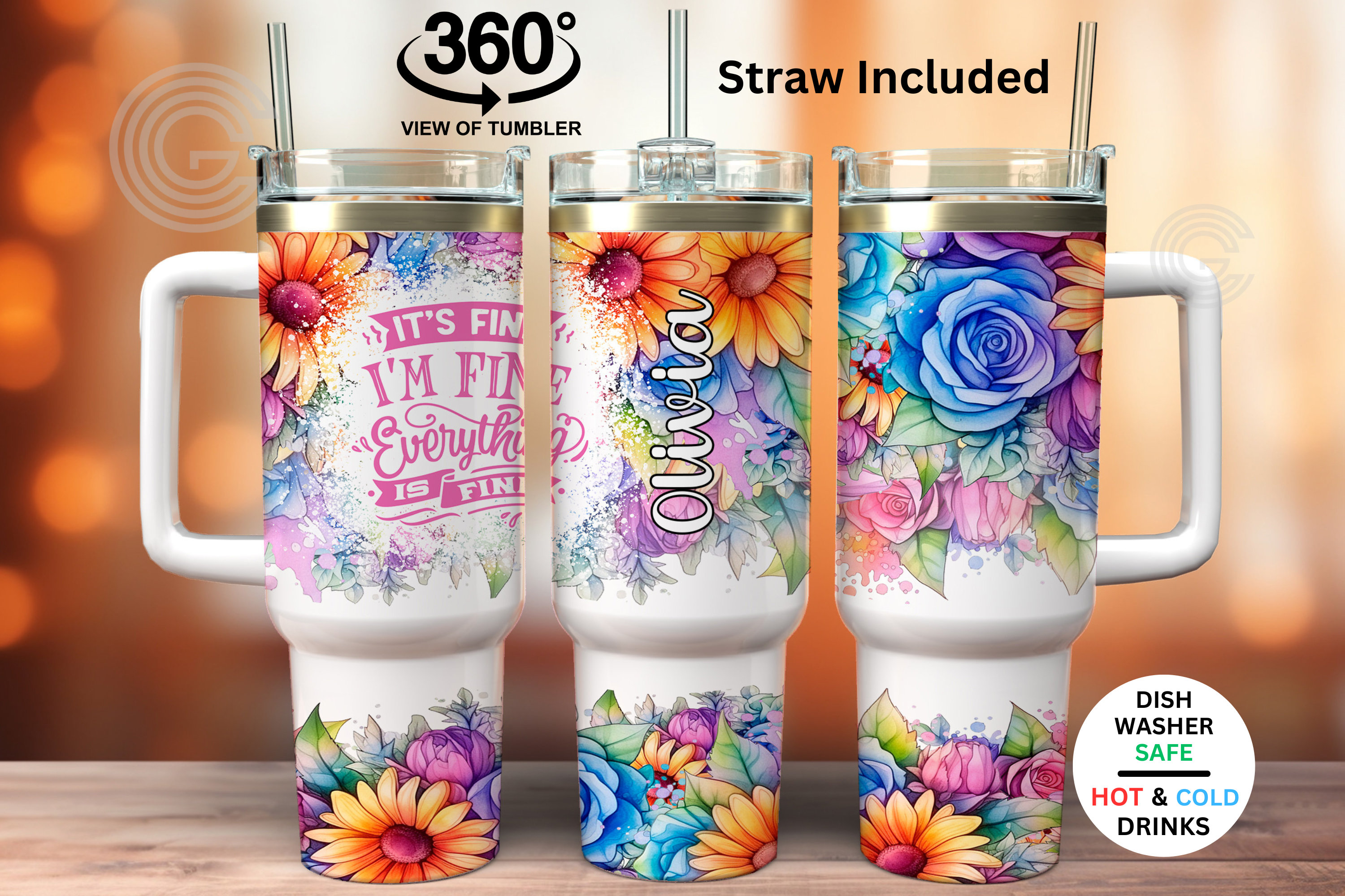 Bougimal Straw Cover Fit for Stanley Quencher H2.0 40 oz 30 oz Tumbler with  Handle & Stanley IceFlow 20oz 30oz, Rainbow Sticker, Protective Silicone