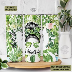 Personalized Plant Life Tumbler - Custom Plant Lover Gifts For Mother's Day - Planthaholic Tumbler Cup - Crazy Plant Lady Gifts For Women
