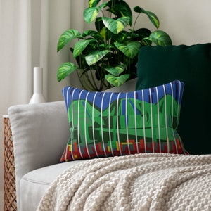 Cerro Avila cushion. The perfect gift for a Caracas native. A fabric sculpture for your armchair.