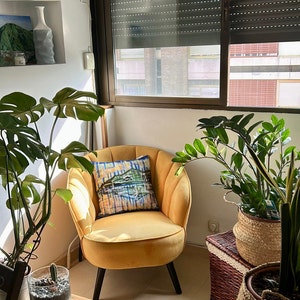 &quot;Avila Venerable&quot; Cushion Cover, the Avila Hill and Jose Gregorio Hernandez fused in a beautiful and unique piece, Gift from Caracas