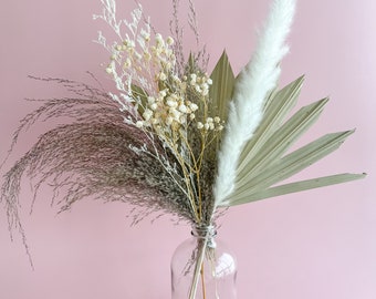 Pampas and Palm Arrangement Dried Florals Natural Home Decor Wedding With Vase Option Minimalistic Bohemian Style
