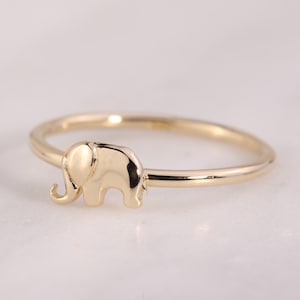 14K Solid Gold Elefantenring | Edelsteine