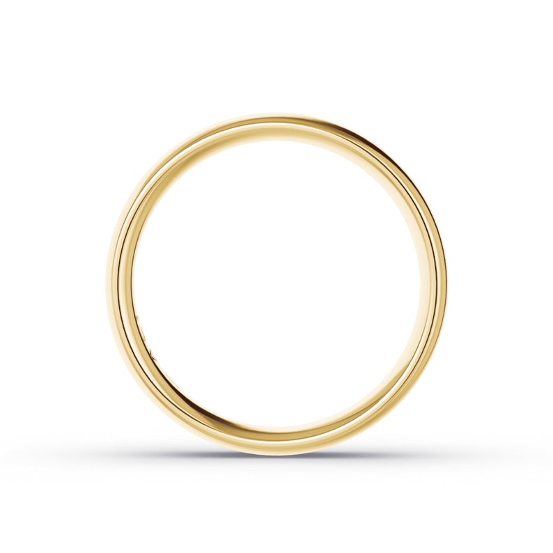 14K Solid Gold 5mm Yellow Gold Polished Mens Womens Comfort Fit Dome Wedding Band bild 2