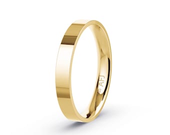 14K Solid Yellow Gold 3mm Comfort Fit Wedding Band – Unisex, Made In USA